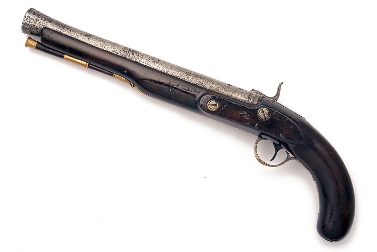 AN INTERESTING AND RARE DETONATOR IGNITION BLUNDERBUSS PISTOL BY FORREST, CIRCA 1820, no visible - Image 2 of 3