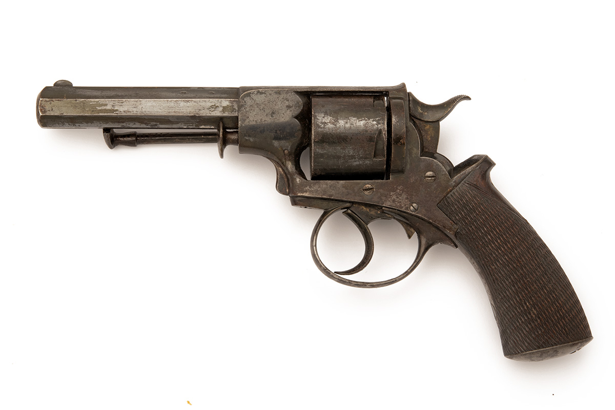 A .380 REVOLVER OF WEBLEY TYPE SIGNED R. BURNAND, NEWCASTLE ON TYNE, serial no. 2712, circa 1865, - Image 2 of 4