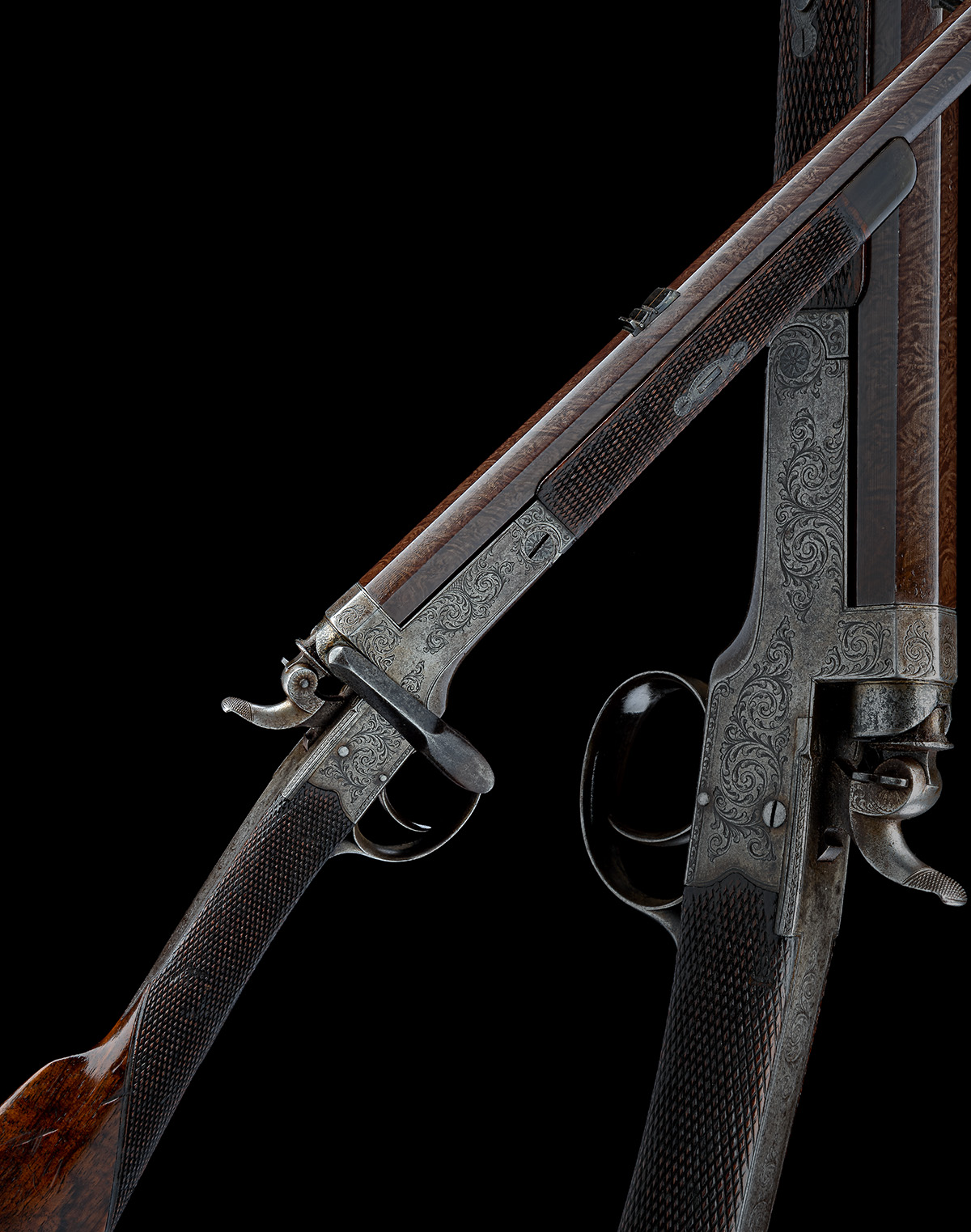 A 100-BORE NEEDLEFIRE SINGLE-SHOT SPORTING RIFLE OF RIGBY TYPE, SIGNED PARKER FIELD & SONS, serial - Image 9 of 9