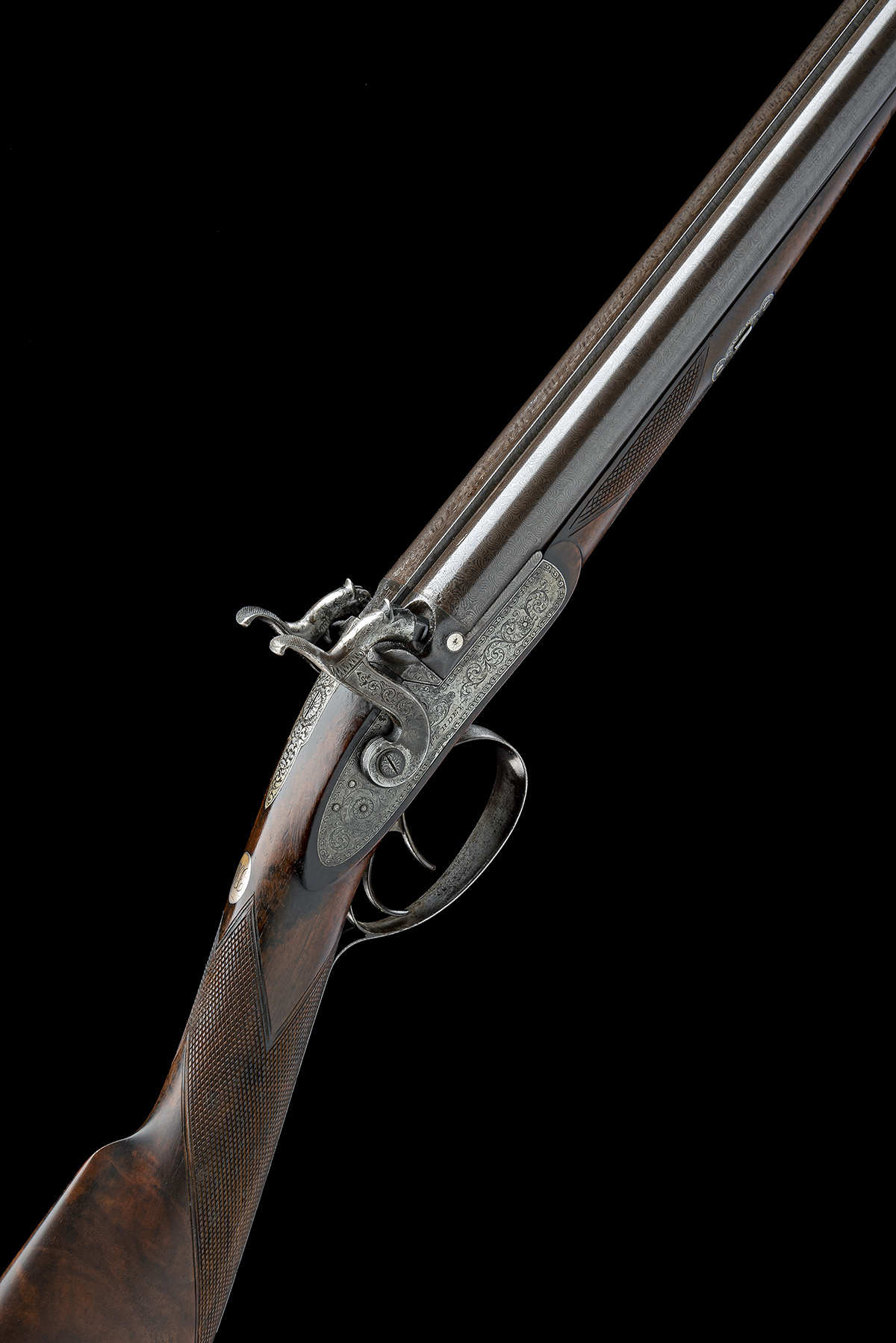 A 16-BORE PERCUSSION DOUBLE-BARRELLED SPORTING GUN BY JAMES PURDEY, serial no. 4107, for 1846,