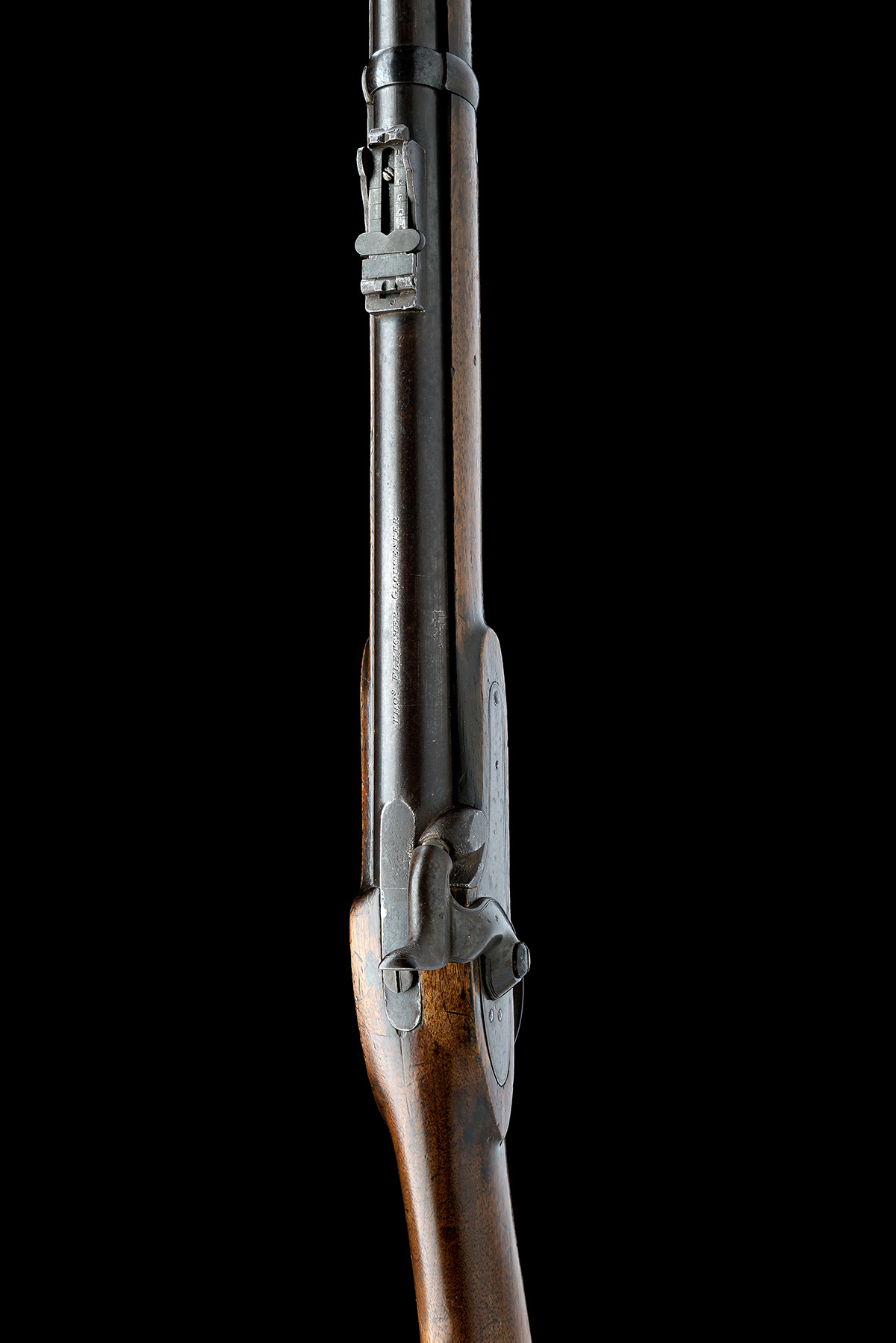 A .577 PATTERN 1856 TWO BAND VOLUNTEER PERCUSSION RIFLE BY THOMAS FLETCHER OF GLOUCESTER, CIRCA - Image 6 of 8