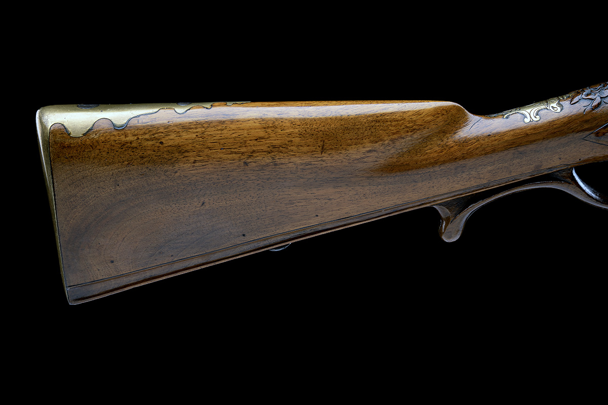 AN EARLY 40-BORE FLINTLOCK SPORTING MUSKET SIGNED FERDINAND MORANEK, KRUMAU, CIRCA 1740, no - Image 7 of 8