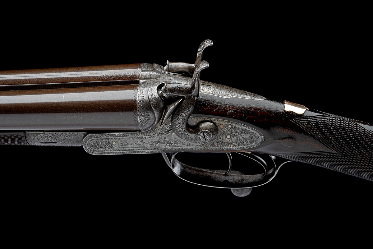 JAMES SQUIRES A 12-BORE ROTARY-UNDERLEVER HAMMERGUN, serial no. 2469, circa 1874, 30in. nitro - Image 4 of 8