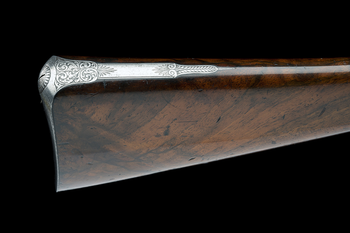 AN HISTORIC CASED 14-BORE PERCUSSION SPORTING GUN WITH CROSSOVER STOCK MADE FOR CHARLES ELEY BY - Image 9 of 12