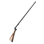 A 22-BORE DAY'S PATENT PERCUSSION UNDER-HAMMER WALKING STICK SHOTGUN WITH DETACHABLE BUTT, no