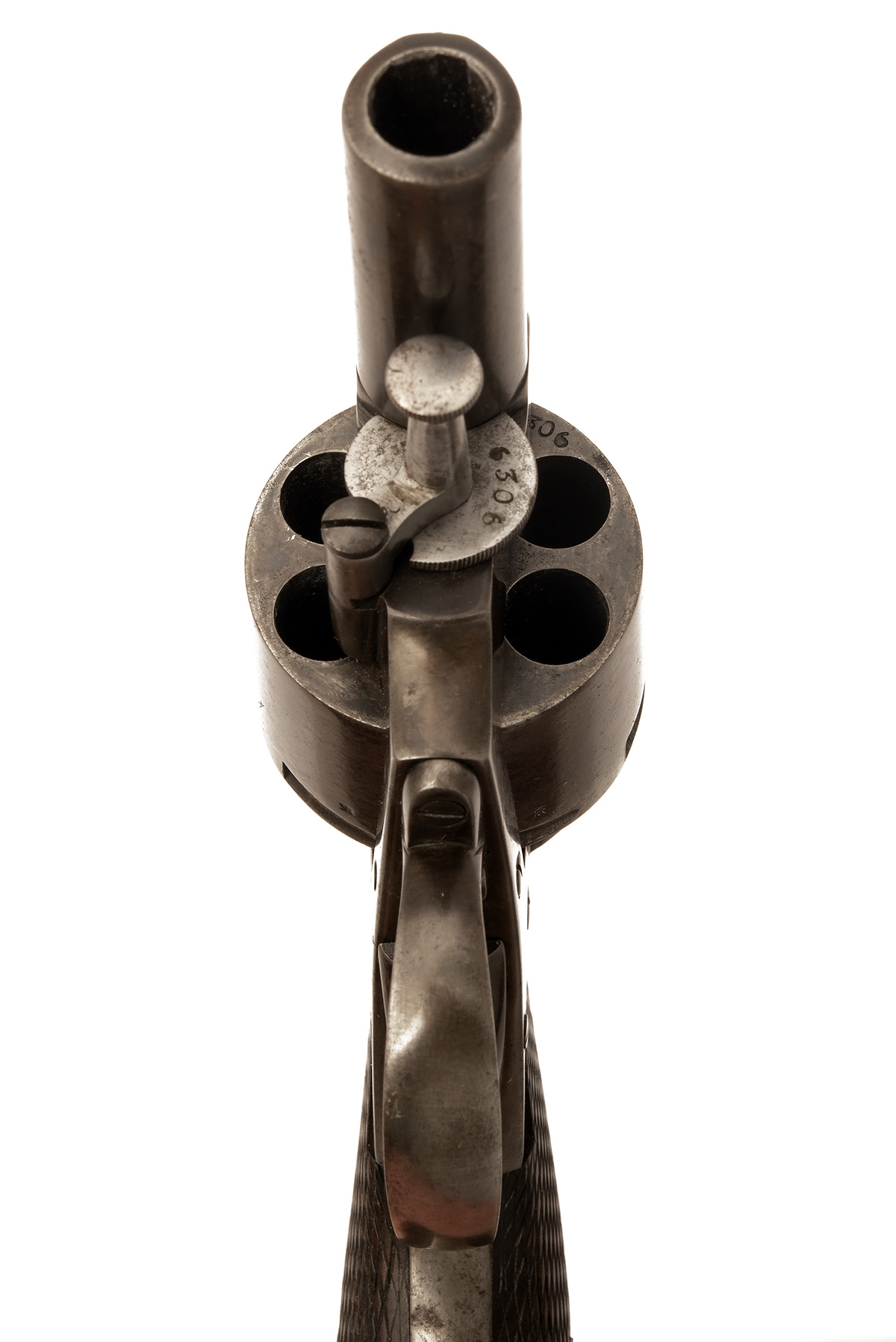 A .450 R.I.C. STYLE REVOLVER SIGNED C. SMITH & SONS, NEWARK, serial no. 6306, circa 1885, with ovoid - Image 4 of 4