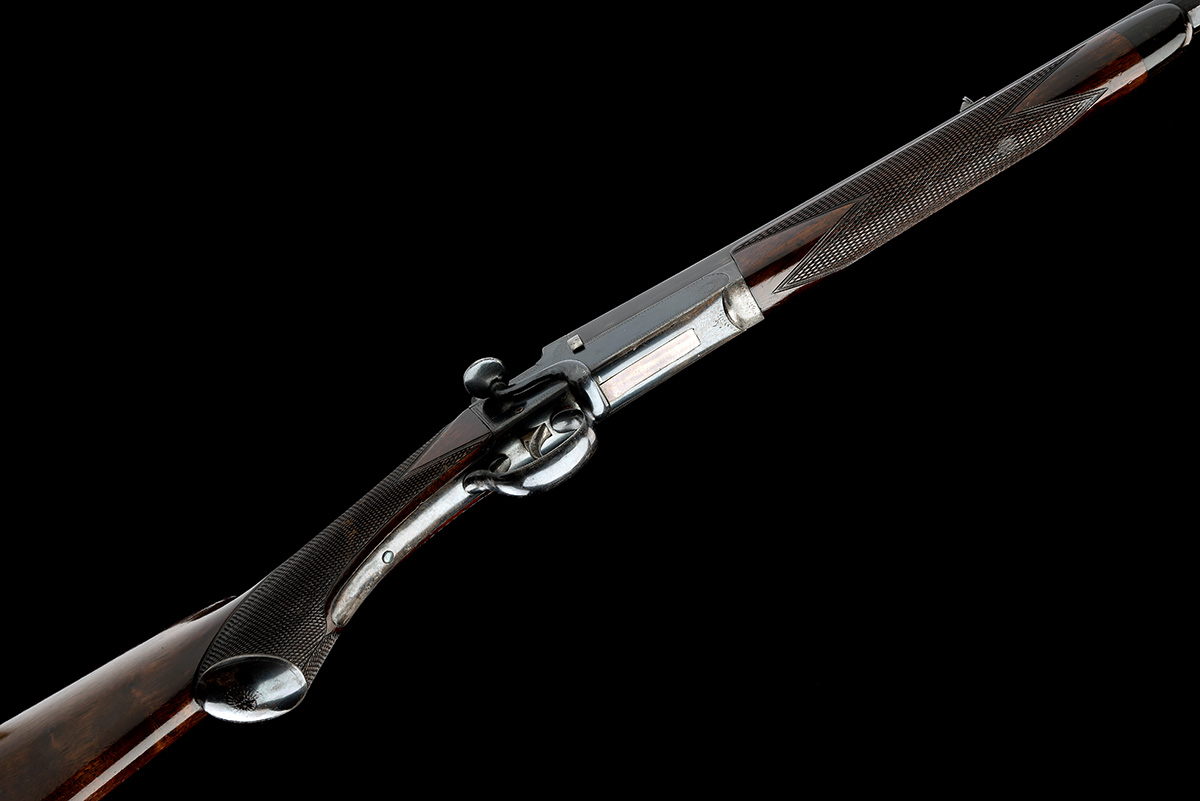 AN UNSIGNED BIRMINGHAM .297 / .250 (ROOK) SINGLE-BARRELLED SIDELEVER HAMMER ROOK RIFLE, serial no. - Image 3 of 8