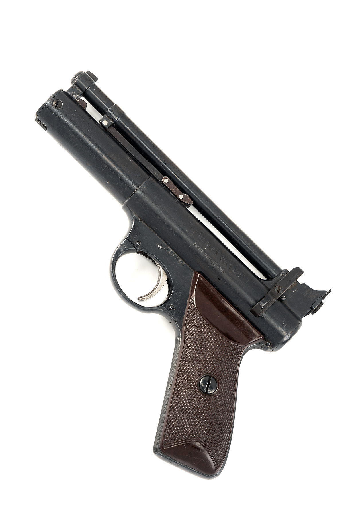 A SCARCE FACTORY CASED .177 WEBLEY & SCOTT PRE-WAR SLANT-GRIP 'MODEL SENIOR', serial no. S16746, - Image 2 of 6