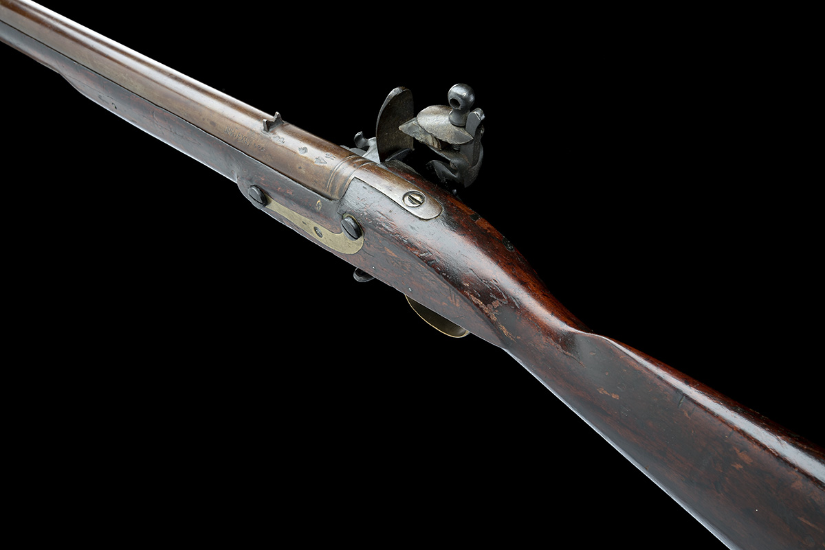 A .75 EAST INDIA COMPANY BROWN BESS TYPE FLINTLOCK MUSKET FROM JAIPUR ARMOURY, CIRCA 1808, serial - Image 5 of 9