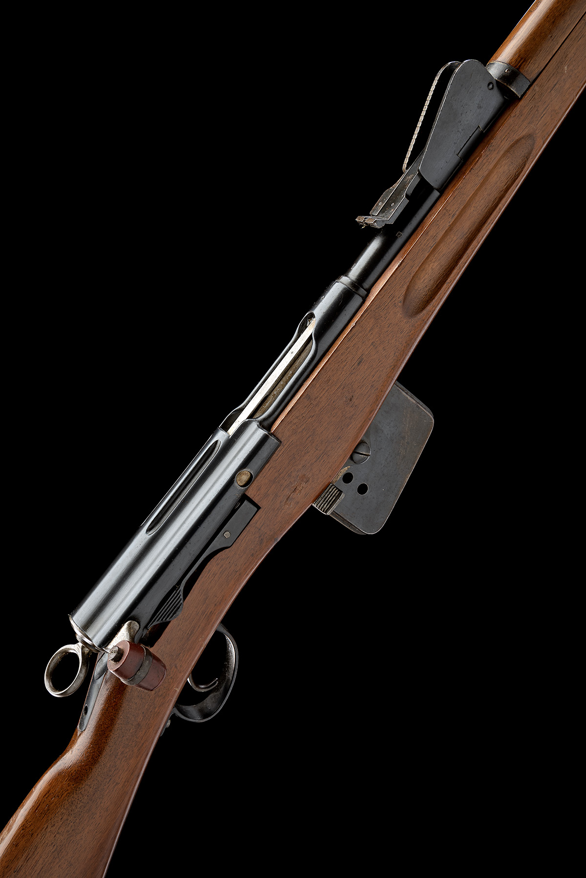 A GOOD 7.5X53.5mm SWISS SCHMIDT-RUBIN STRAIGHT PULL MODEL M1889 SERVICE RIFLE, serial no. 132795,