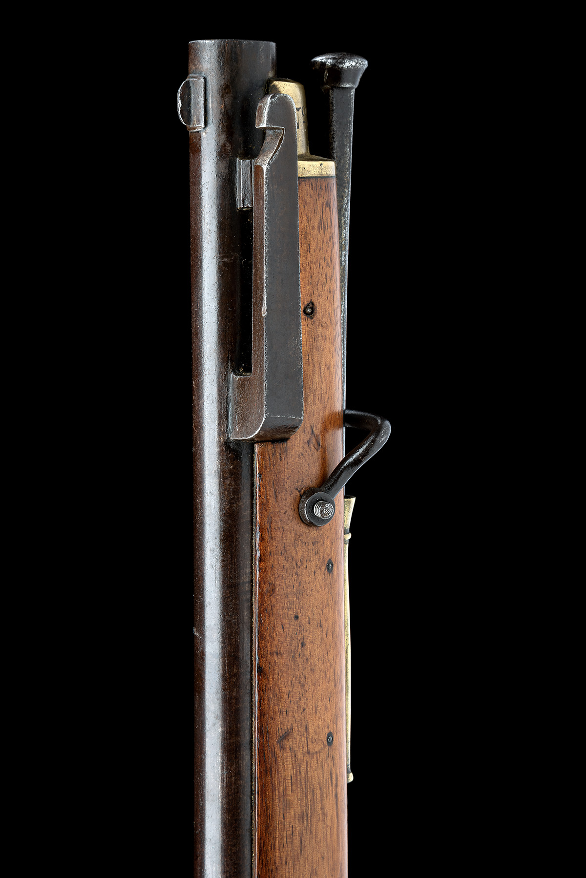 A GOOD .65 BRUNSWICK TYPE PERCUSSION RIFLE CIRCA 1845, serial no. 8, with 30in. barrel rifled for - Image 9 of 9