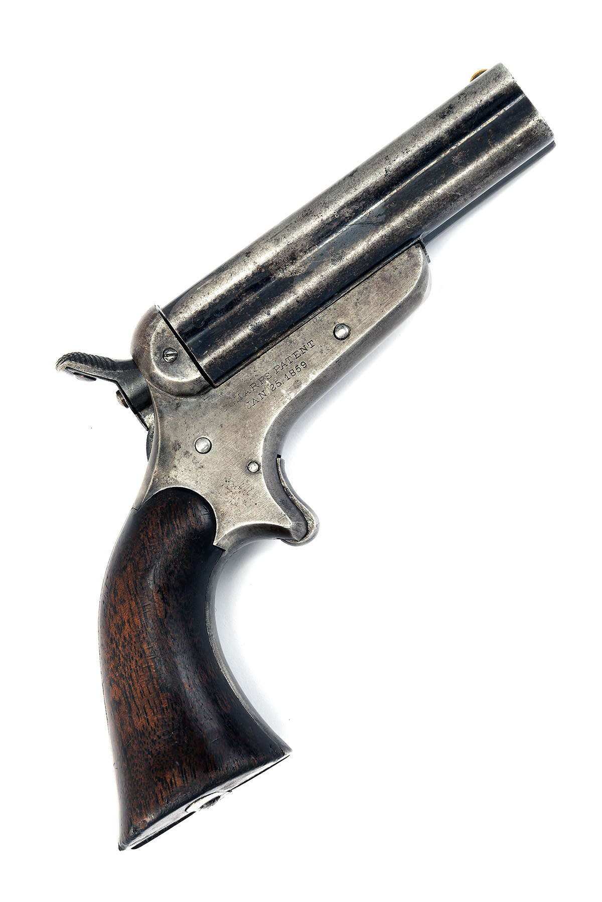 A .32 (SHORT RIMFIRE) MODEL '3C' FOUR-SHOT POCKET PISTOL SIGNED SHARPS & HANKINS, CIRCA 1865, serial - Image 2 of 3