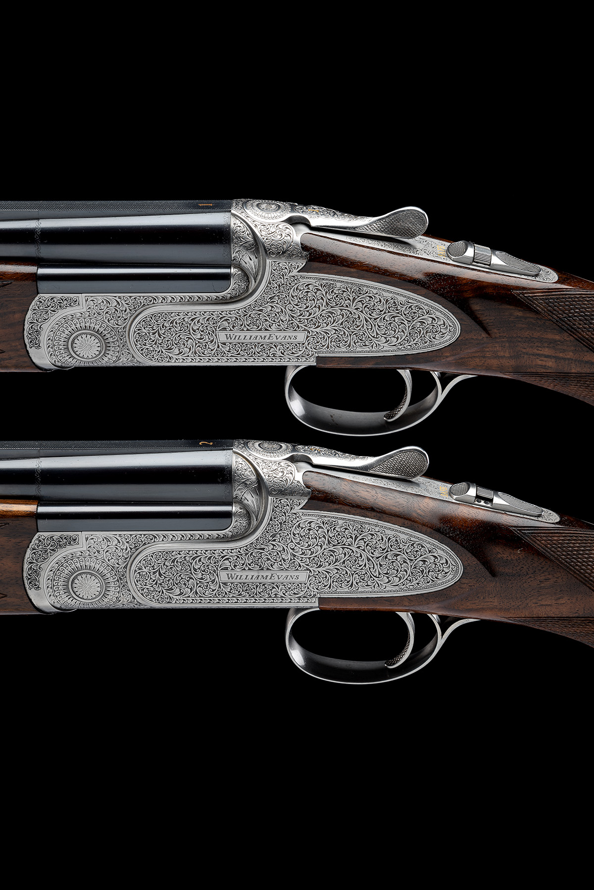 WILLIAM EVANS A PAIR OF 20-BORE (3IN.) 'ST. JAMES' SINGLE-TRIGGER SIDEPLATED OVER AND UNDER - Image 7 of 11