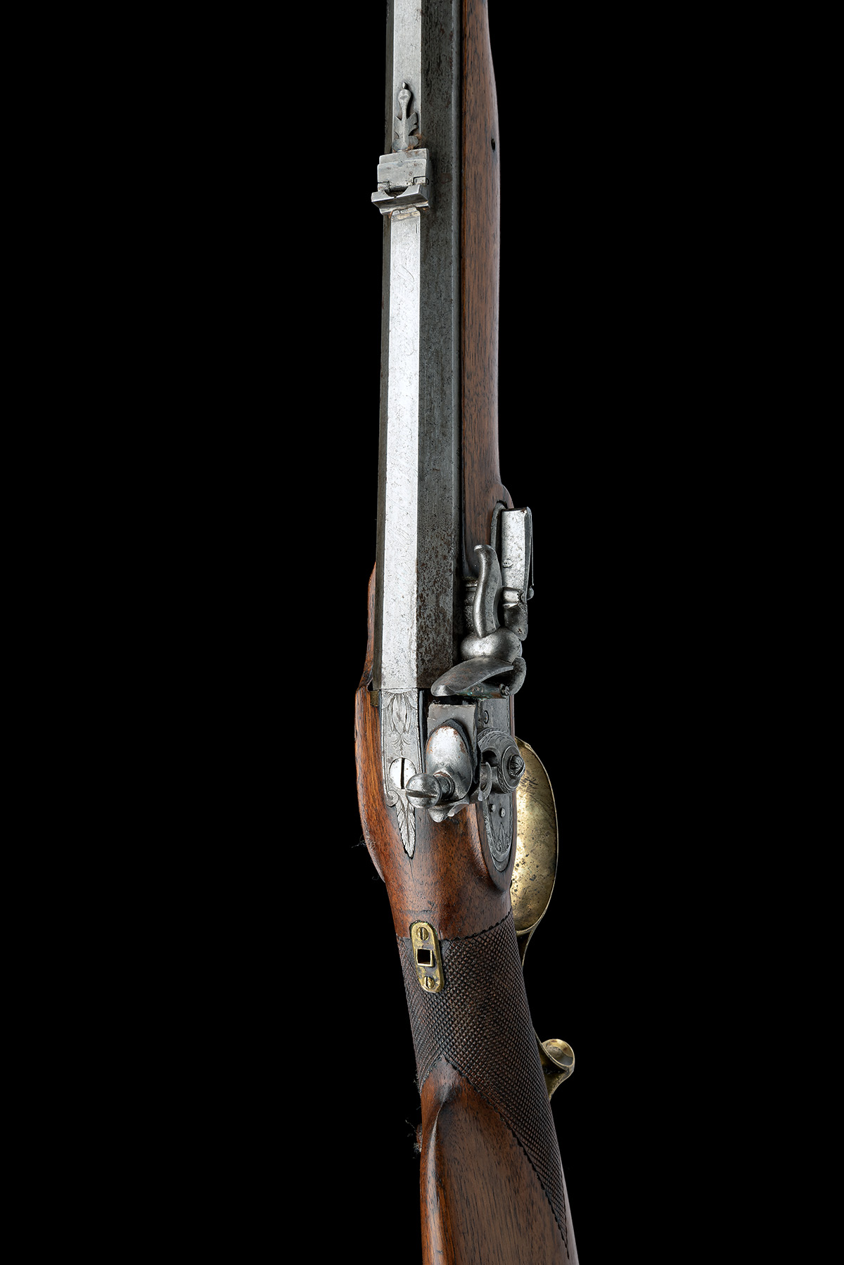 A 25-BORE FLINTLOCK SPORTING RIFLE SIGNED JACOB HEYM, SUHL, CIRCA 1755, no visible serial number, - Image 4 of 9