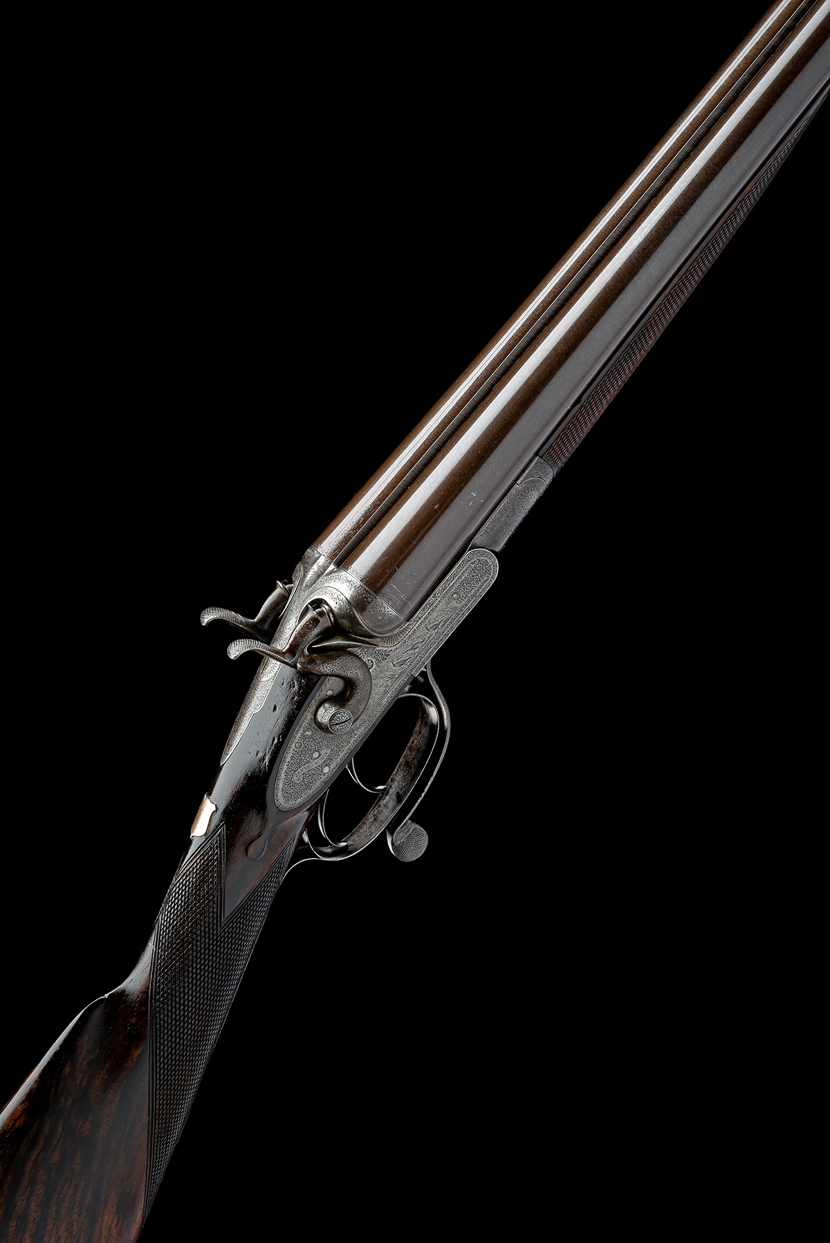 JAMES SQUIRES A 12-BORE ROTARY-UNDERLEVER HAMMERGUN, serial no. 2469, circa 1874, 30in. nitro