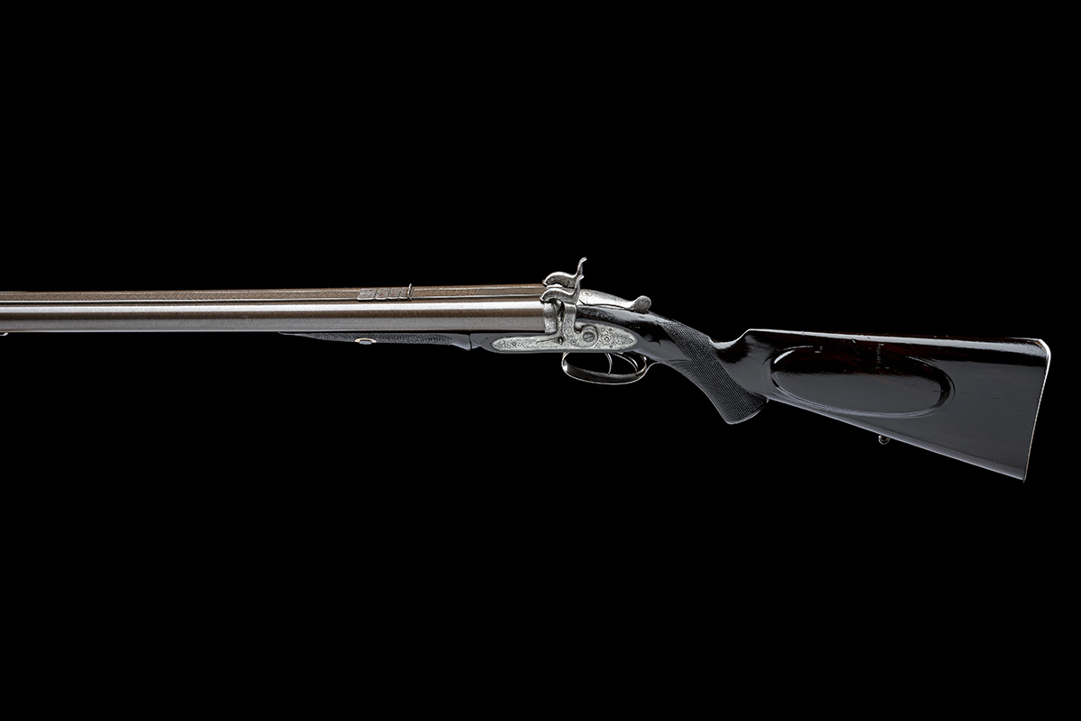 WESTLEY RICHARDS A 12-BORE 1864 PATENT BAR-IN-WOOD TOPLEVER DOUBLE HAMMER RIFLE, serial no. 11872, - Image 2 of 8