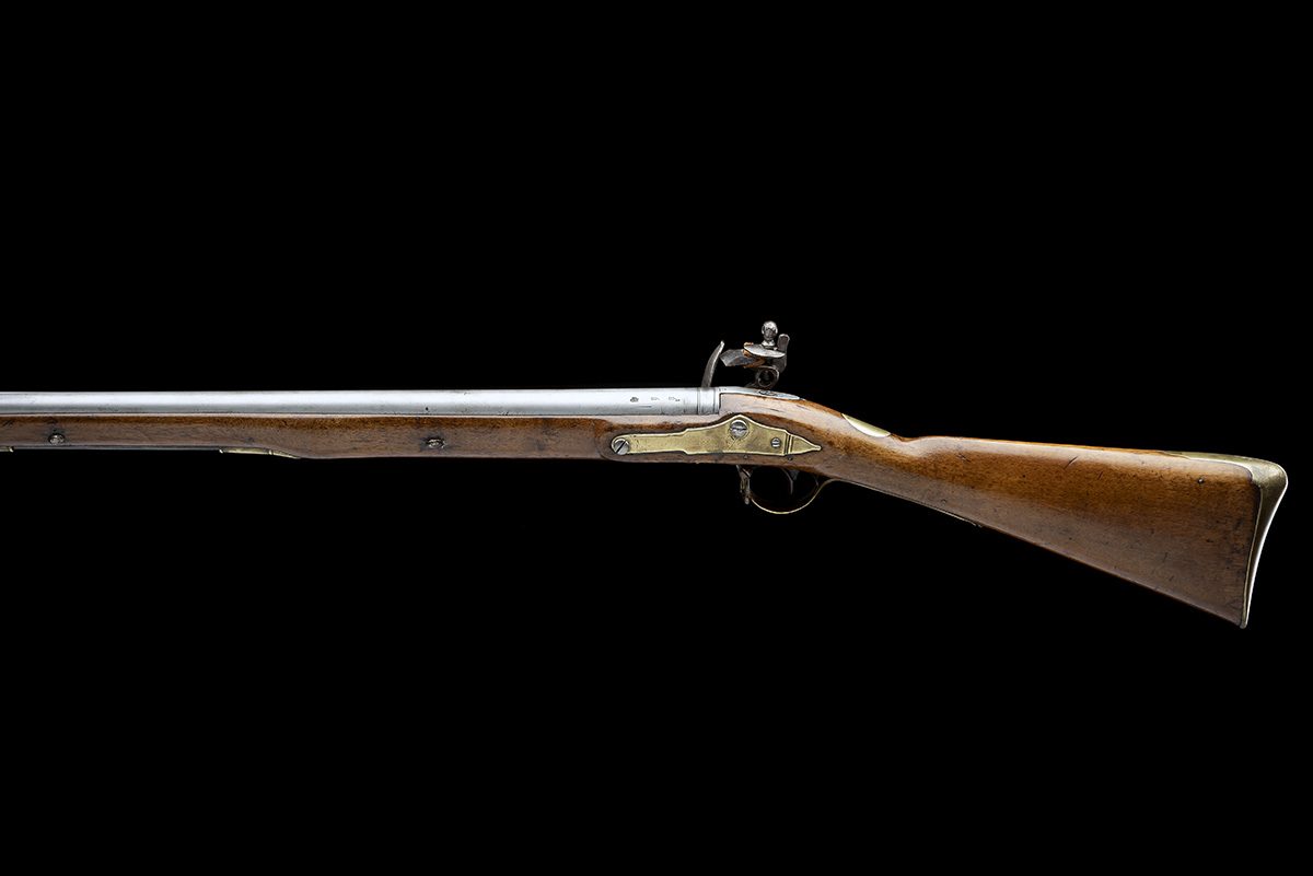 A .750 VOLUNTEER OR MILITIA INDIA PATTERN BROWN BESS TYPE FLINTLOCK MUSKET WITH BAYONET, CIRCA 1805, - Image 2 of 11