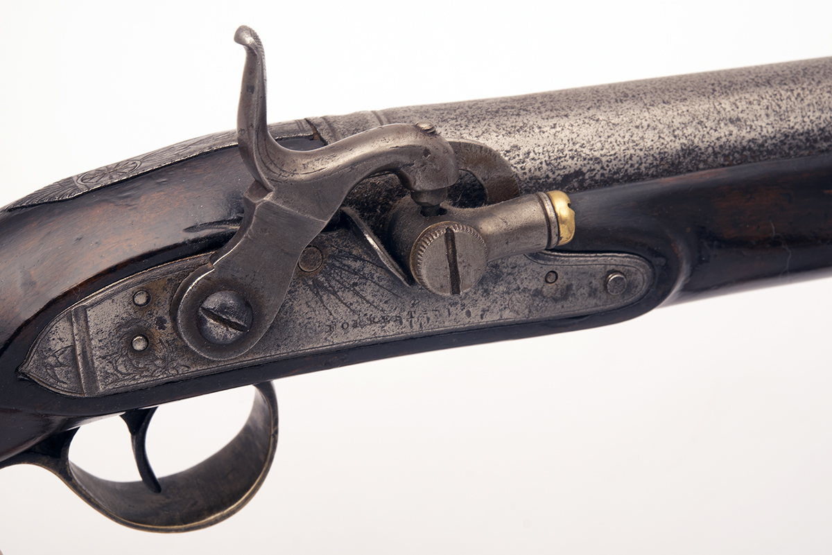 AN INTERESTING AND RARE DETONATOR IGNITION BLUNDERBUSS PISTOL BY FORREST, CIRCA 1820, no visible - Image 3 of 3