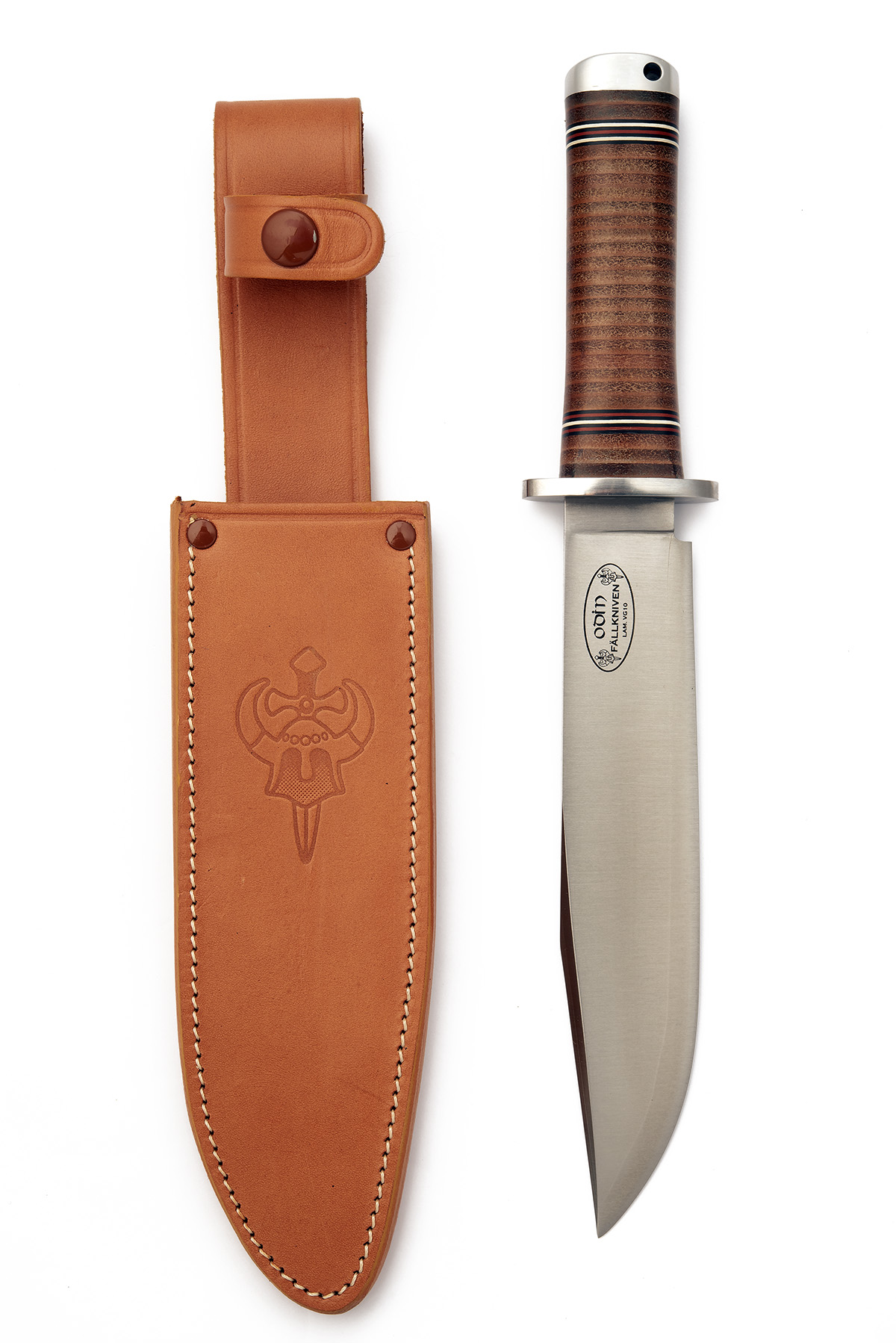 A BOXED FALLKNIVEN NL2 'ODIN' SHEATH-KNIFE, recent, with clip-point 8in. blade, false edged for