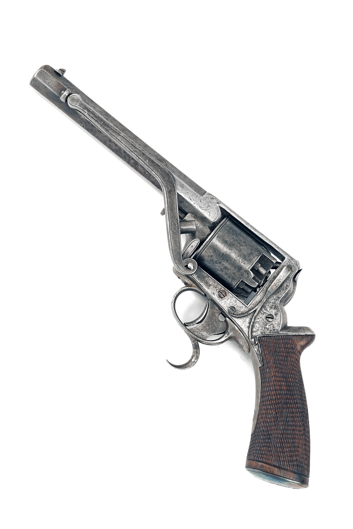 A CASED 54-BORE TRANTER SECOND MODEL DOUBLE-TRIGGER PERCUSSION REVOLVER RETAILED BY B. COGSWELL, - Image 2 of 6