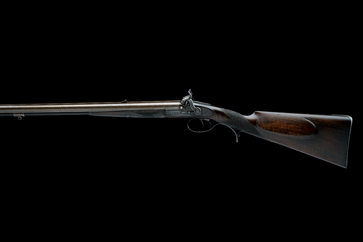 A CASED 32-BORE TWO-GROOVE PERCUSSION DOUBLE RIFLE BY PURDEY, serial no. 4862, for 1853, with twin- - Image 2 of 10