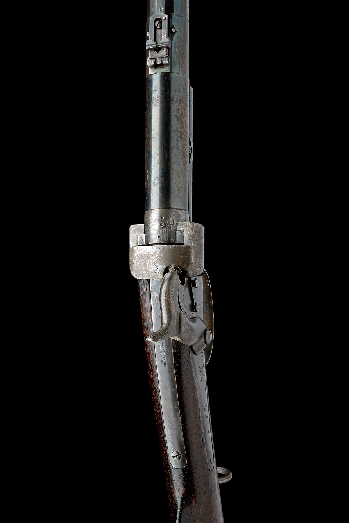 A .55 BRITISH CONTRACT GREENE'S PATENT CAPPING BREECH-LOADING CARBINE, serial no. 428, circa 1856, - Image 6 of 8