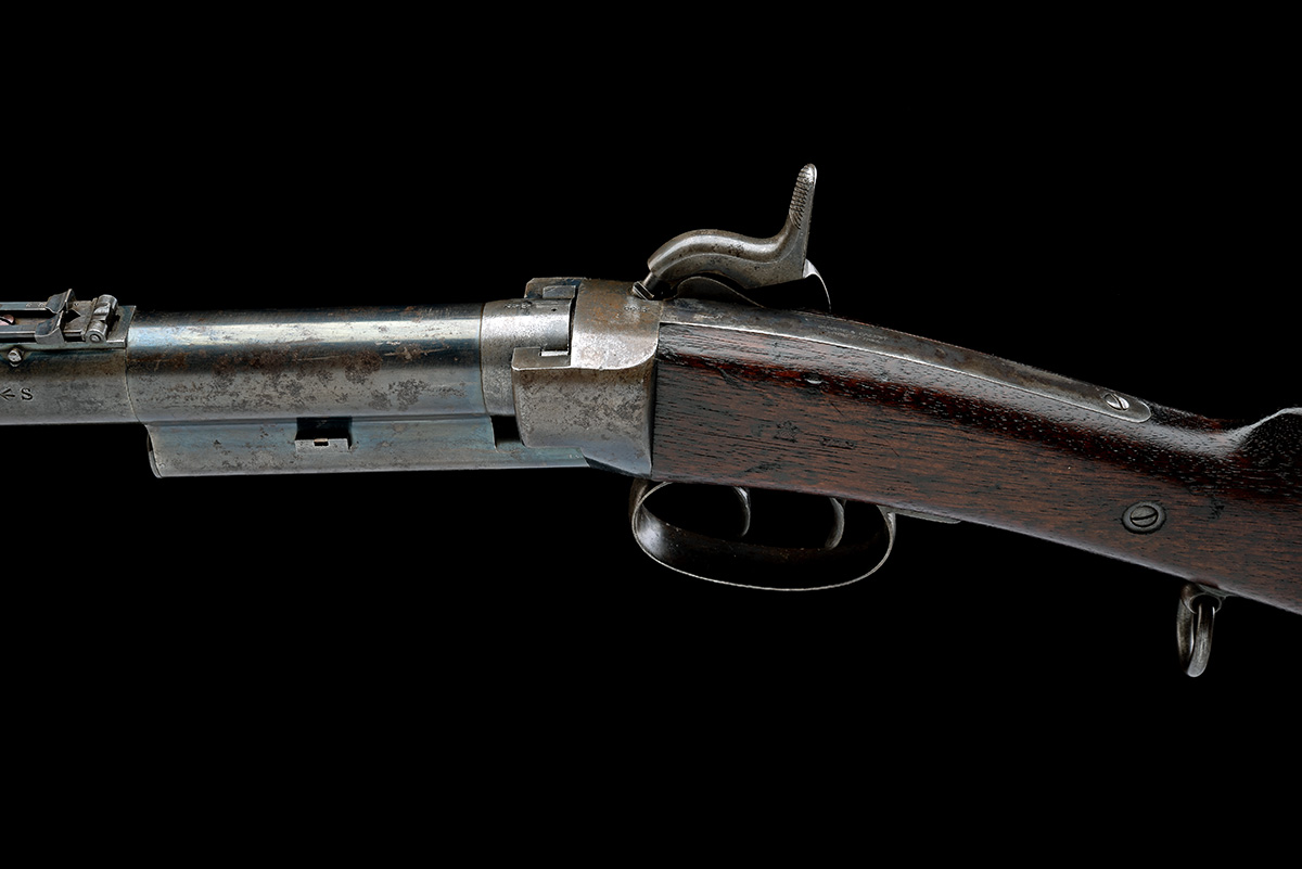 A .55 BRITISH CONTRACT GREENE'S PATENT CAPPING BREECH-LOADING CARBINE, serial no. 428, circa 1856, - Image 4 of 8