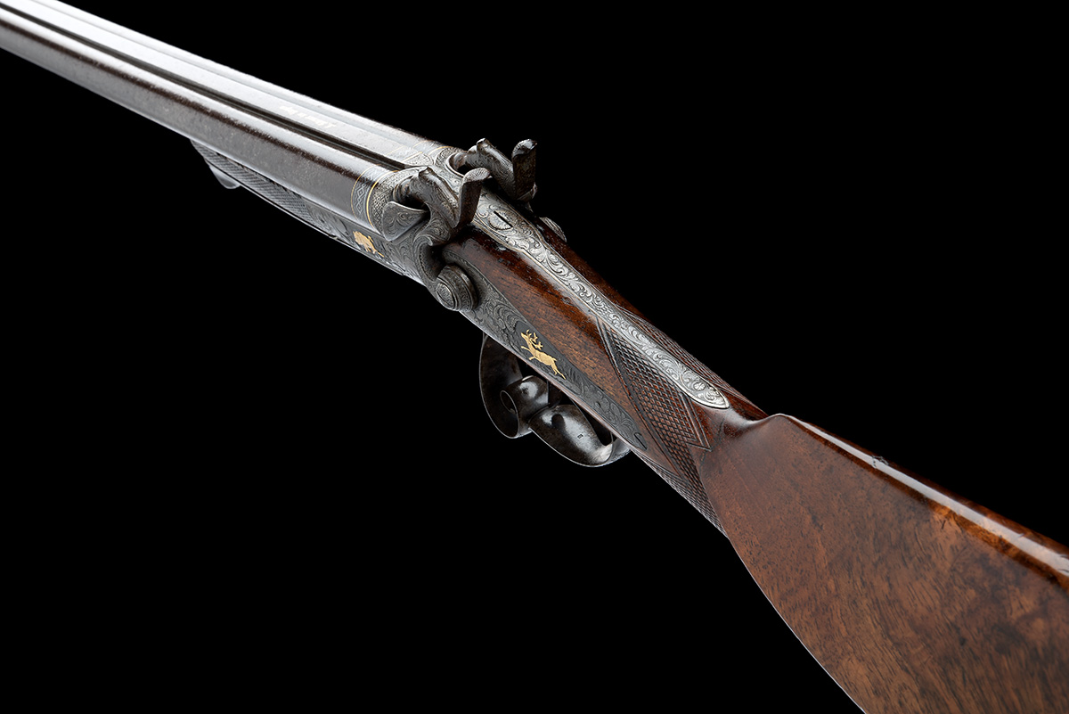 FRIEDRICH KORNER AN ORNATE 20-BORE LEFAUCHEUX PATENT UNDERLEVER HAMMERGUN, no visible serial number, - Image 8 of 8