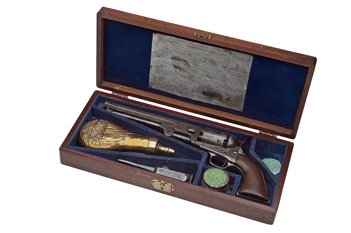 A CASED .36 COLT MODEL 1851 NAVY PERCUSSION REVOLVER, serial no. 52039, circa 1856, with 7 1/2in. - Image 3 of 7