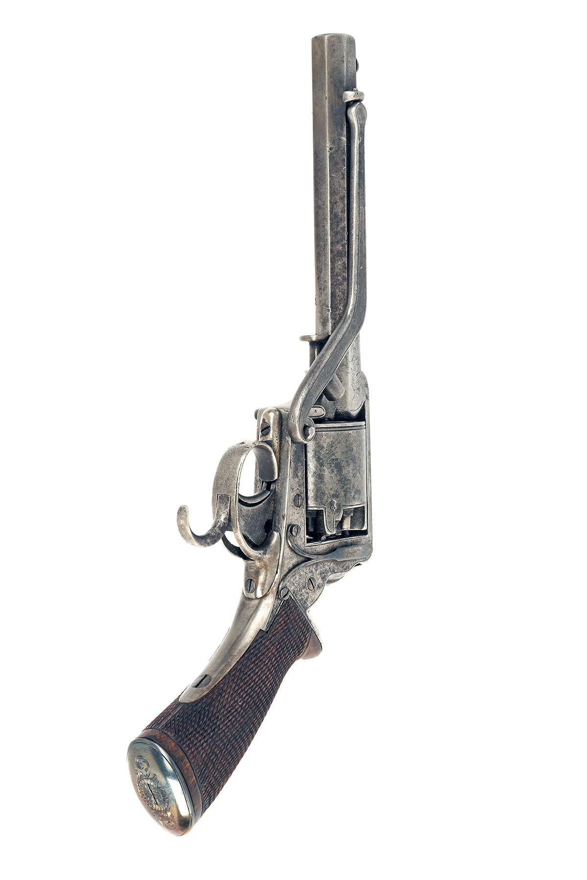 A CASED 54-BORE TRANTER SECOND MODEL DOUBLE-TRIGGER PERCUSSION REVOLVER RETAILED BY B. COGSWELL, - Image 5 of 6
