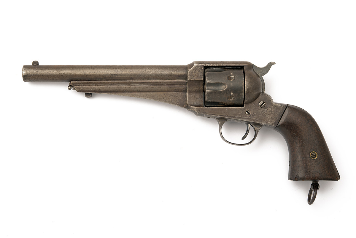 A .440 (REM) MODEL 1875 REMINGTON ARMY REVOLVER, no visible serial number, Indian wars period (circa - Image 2 of 6