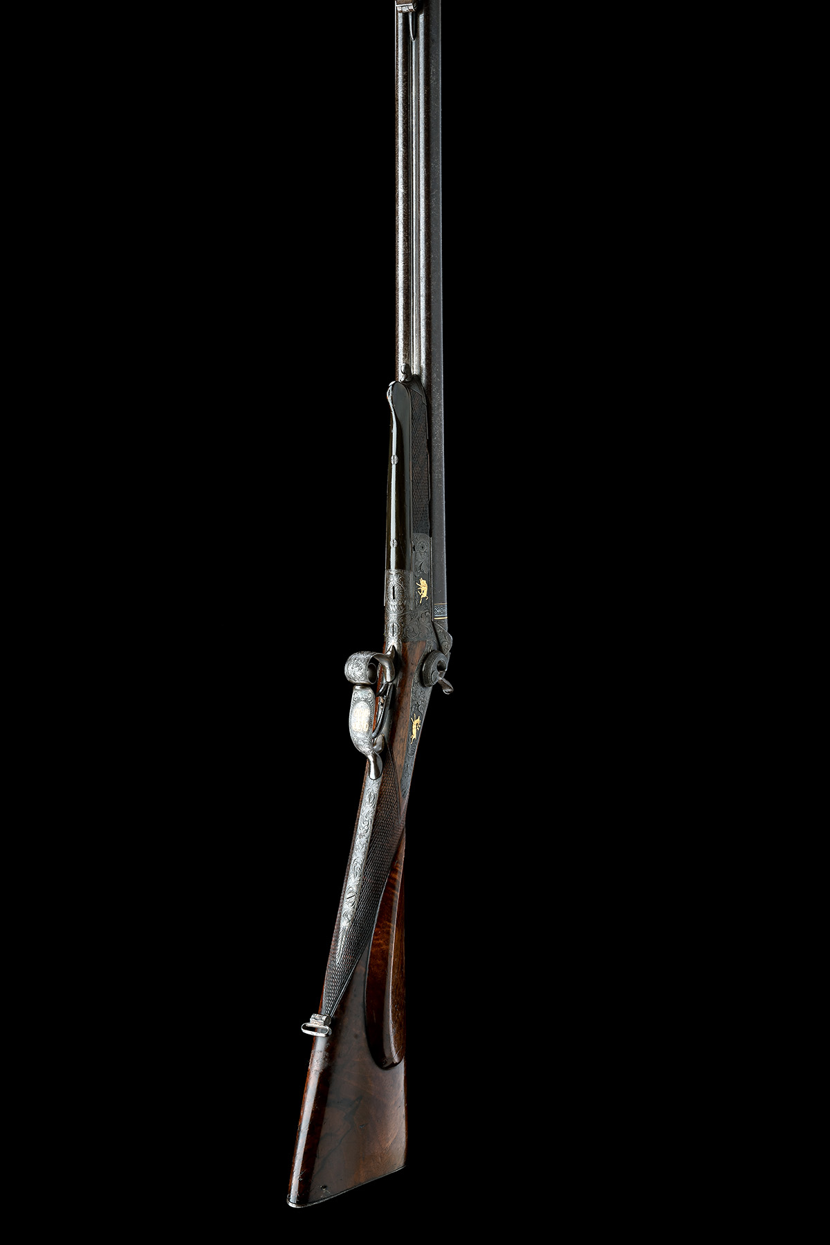 FRIEDRICH KORNER AN ORNATE 20-BORE LEFAUCHEUX PATENT UNDERLEVER HAMMERGUN, no visible serial number, - Image 6 of 8