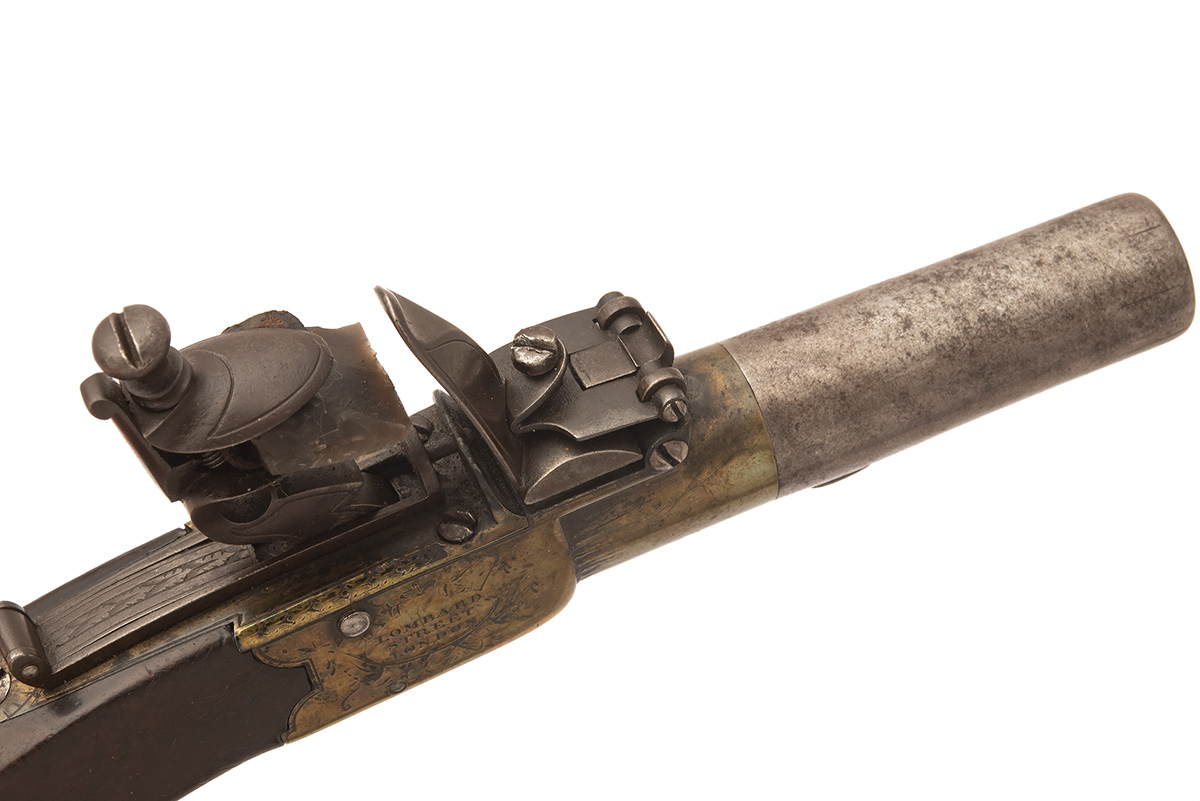 A PAIR OF 32-BORE FLINTLOCK RIFLED TRAVELLING PISTOLS SIGNED W. BOND, LONDON, no visible serial - Image 5 of 5