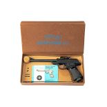 A GOOD BOXED .177 WALTHER 'LP53' AIR-PISTOL, serial no. 092210, circa 1970, with blacked 9 1/2in.