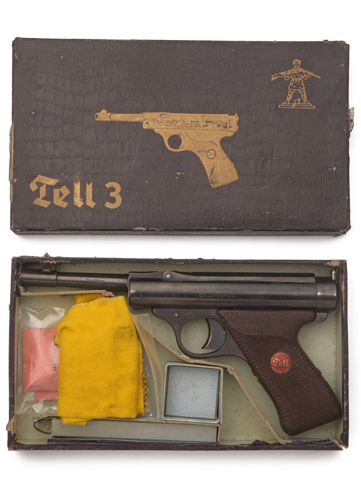 A RARE BOXED .177 VENUS WAFFENWERK 'TELL 3' AIR-PISTOL, serial no. 179, one of only a small number