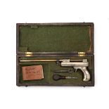 A CASED .21 POPE BROS. USA AIR-PISTOL, serial no. 5944, the so-called 'Rifle-Pistol' model circa