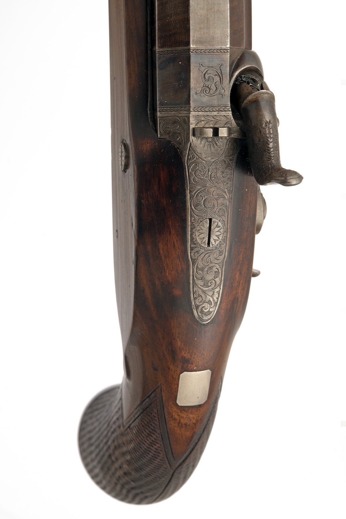 A GOOD CASED PAIR OF .650 PERCUSSION OFFICER'S PISTOLS SIGNED T. MURCOTT, serial numbered 439, circa - Image 12 of 15