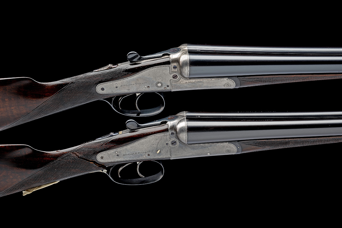 HOLLAND & HOLLAND A COMPOSED PAIR OF 12-BORE 'NO.3 GRADE' BACK-ACTION SIDELOCK EJECTORS, serial