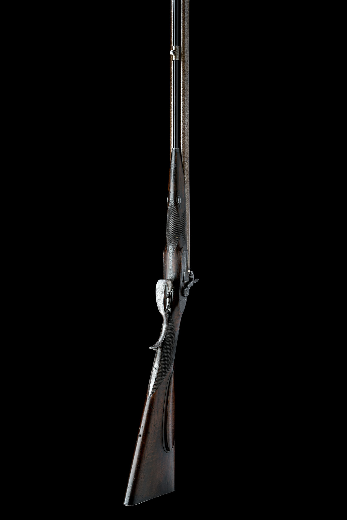 A CASED 32-BORE TWO-GROOVE PERCUSSION DOUBLE RIFLE BY PURDEY, serial no. 4862, for 1853, with twin- - Image 8 of 10