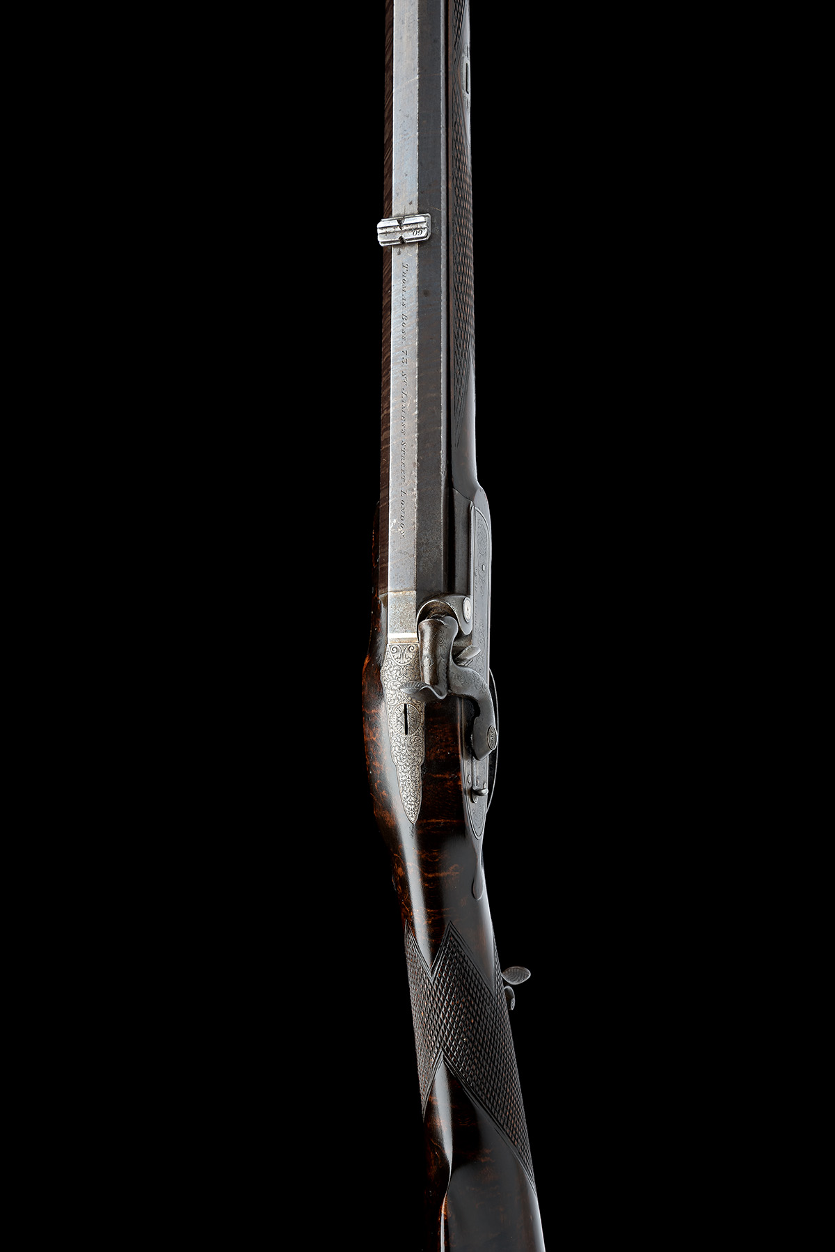 A FINE 60-BORE PERCUSSION 'PEA' RIFLE SIGNED THOMAS BOSS, LONDON, serial no. 895, for 1849, with - Image 4 of 9