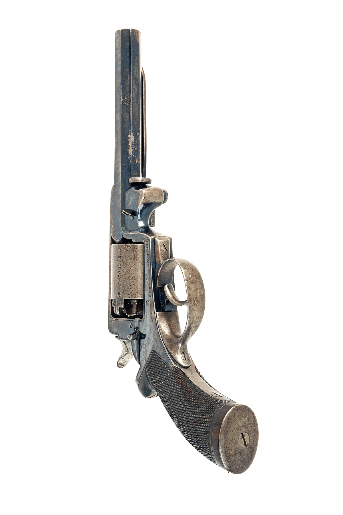 A 54-BORE BEAUMONT-ADAMS PERCUSSION REVOLVER, serial no. 100363C, circa 1858, with blued octagonal - Image 3 of 4