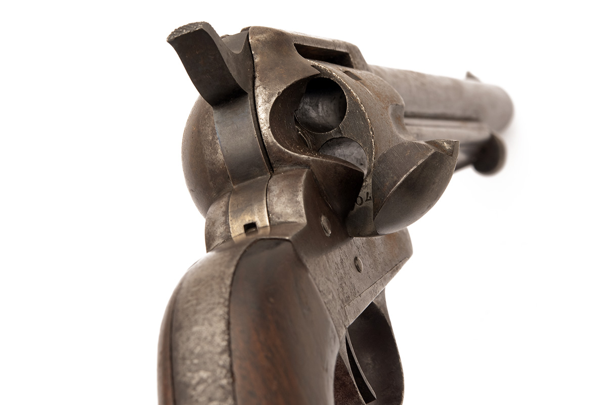 A .440 (REM) MODEL 1875 REMINGTON ARMY REVOLVER, no visible serial number, Indian wars period (circa - Image 3 of 6