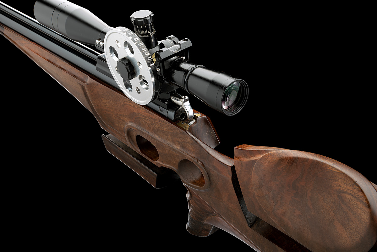 A SCARCE .177 AIR-ARMS 'NJR100' PNEUMATIC AIR-RIFLE WITH JOHN WELHAM CUSTOM STOCK, serial no. 02014, - Image 8 of 8