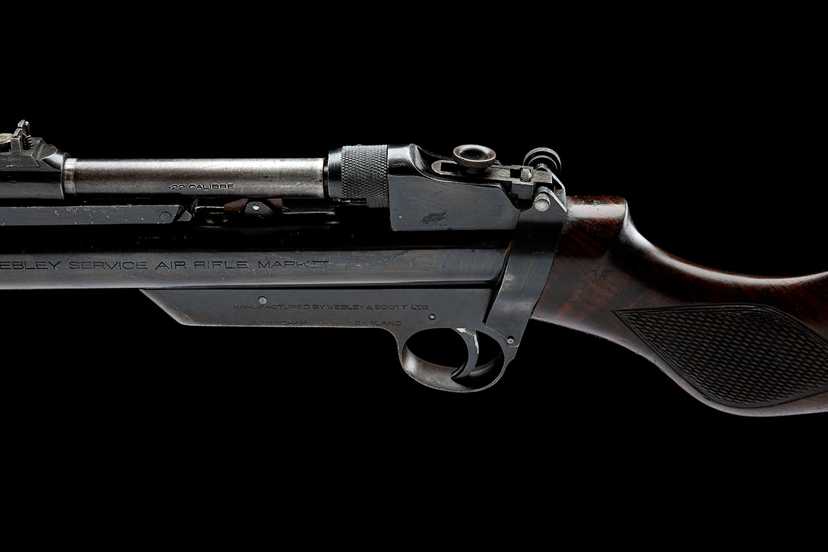 A SCARCE BOXED .22 WEBLEY & SCOTT 'MKII SERVICE' AIR-RIFLE, serial no. S8952, circa 1936, with - Image 8 of 10
