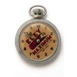 A RARE SMITHS INDUSTRIES LIMITED 'ELEY MAXIMUM CARTRIDGES' ADVERTISING KEYLESS POCKET WATCH, circa