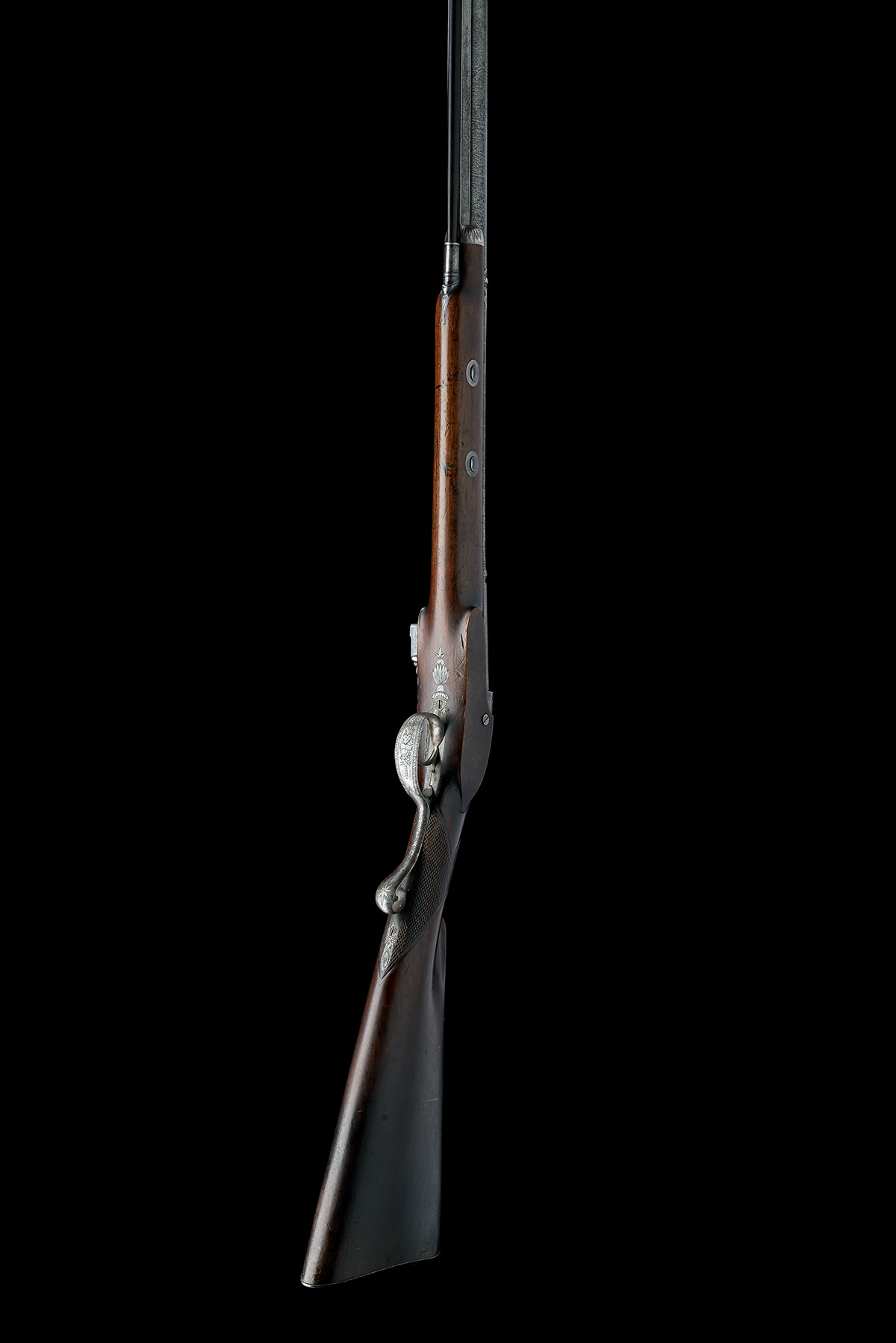A FINE 10-BORE FLINTLOCK SPORTING MUSKET SIGNED MACLAUCHLAN, EDINBURGH, WITH INLAID TURKISH - Image 6 of 10