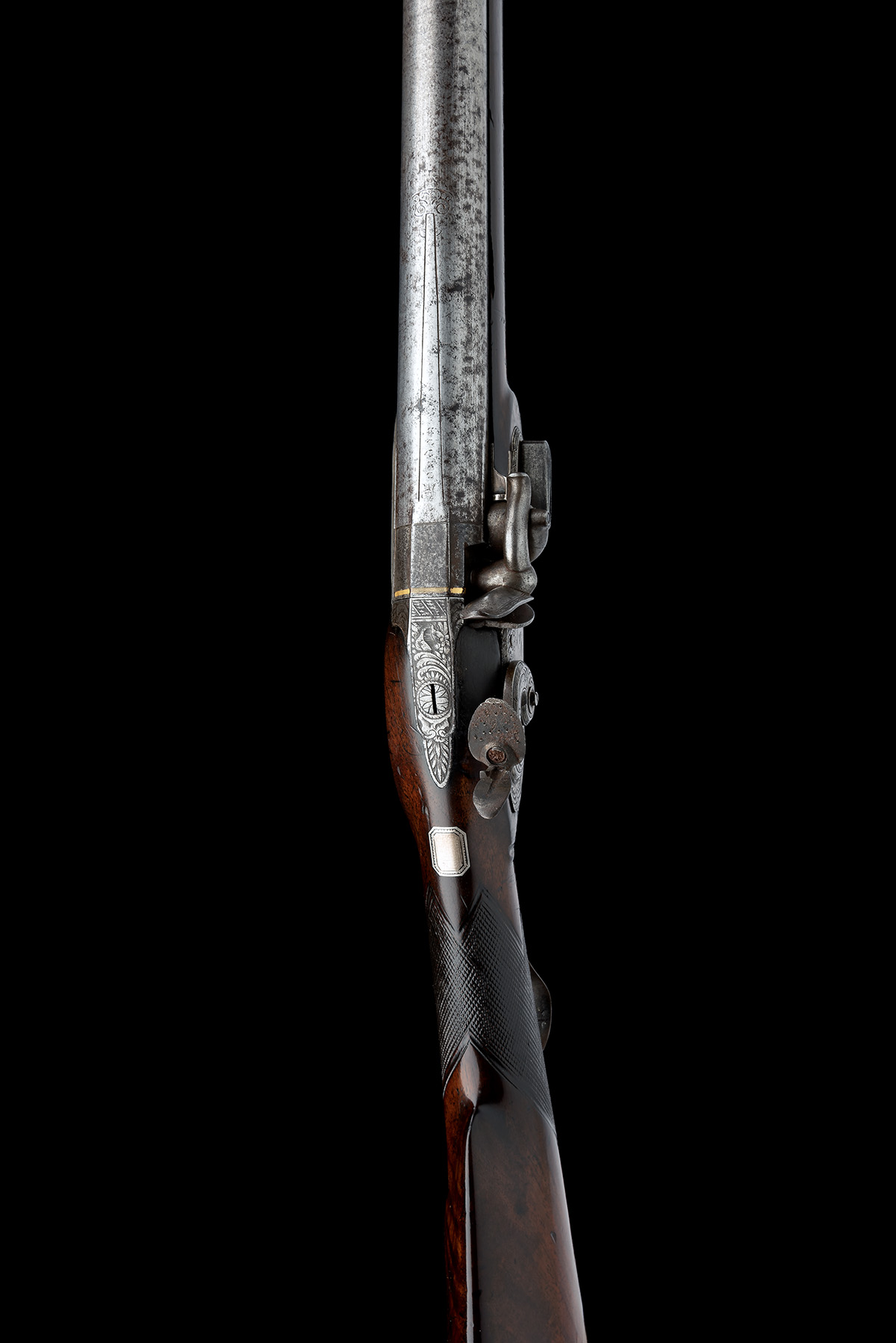 A LATE 14-BORE FLINTLOCK SINGLE-BARRELLED SPORTING GUN SIGNED SMITH, LONDON, FOR RESTORATION, no - Image 4 of 8