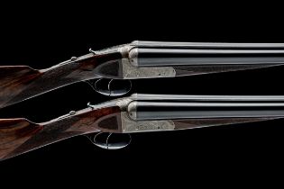 WILLIAM POWELL & SON A PAIR OF 12-BORE 1864 PATENT LIFT-UP TOPLEVER BOXLOCK EJECTORS, serial no.