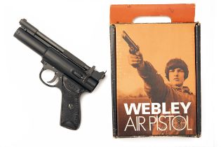 A BOXED .22 WEBLEY & SCOTT 'PREMIER MKII' AIR-PISTOL, batch no. 997, circa 1977, with blued 6 7/8in.