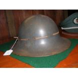 An old Second World War metal helmet